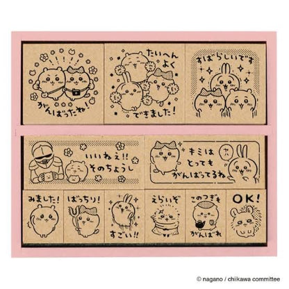 Chiikawa｜Wooden Reward Stamp Set｜102 × 104 × 35mm approx.
