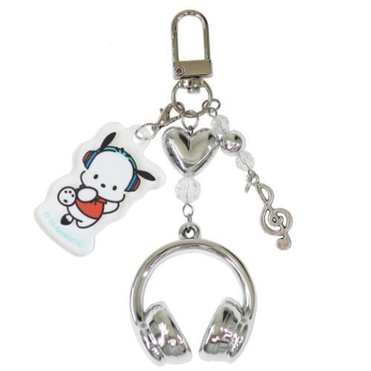Sanrio｜Headphone Music Notes Triple Charm Keychain/Keyring｜110×50×15mm approx.