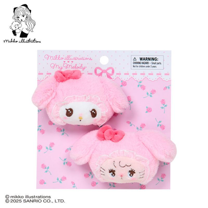 Sanrio｜Mikko Illustrations Characters Hair Clip Set｜10cm W x 3cm D x 5.5cm H. approx.