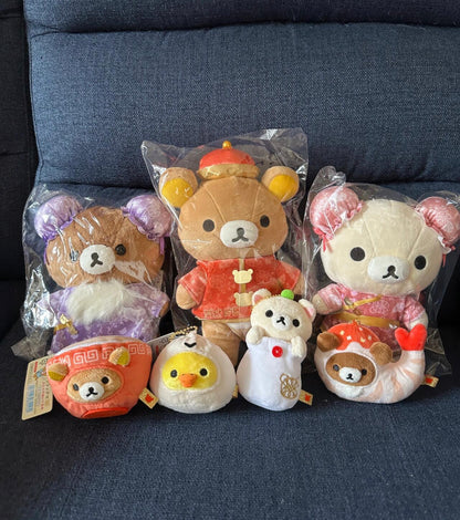 Rilakkuma轻松熊｜中华料理唐装系列可爱角色毛绒玩偶挂件/包挂｜約高さ60×幅105×奥行105mm