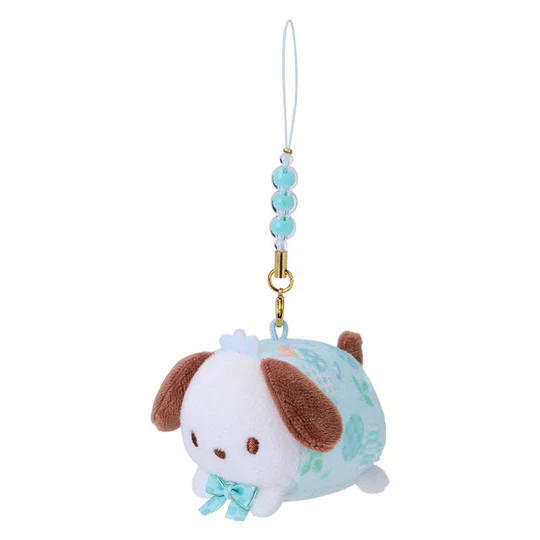 Sanrio三丽鸥｜Mascot Strap Nagomi日式粉彩碎花毛绒圆滚滚玩偶挂件/包挂｜约5.5×7.5×5.5cm