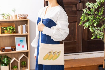 Mofusand｜Mofumofu Marche Crossbody Bag - Vegetable Cat : Lined-up Corn｜230×300mm approx.