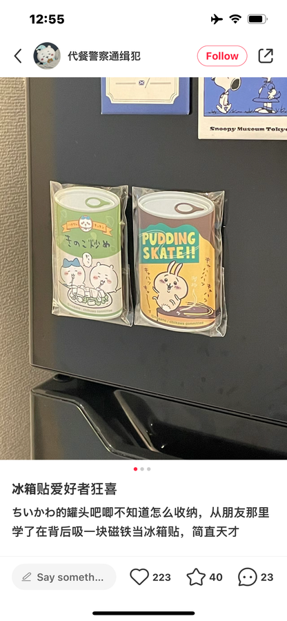 Chiikawa 吉伊卡哇｜易拉罐铁质感徽章/吧唧/冰箱贴盲盒/全12种｜1枚入