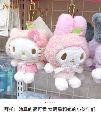Sanrio｜astel Fruit Hat Mascot Holder /Plush Keychain｜12.5×21×6cm approx.