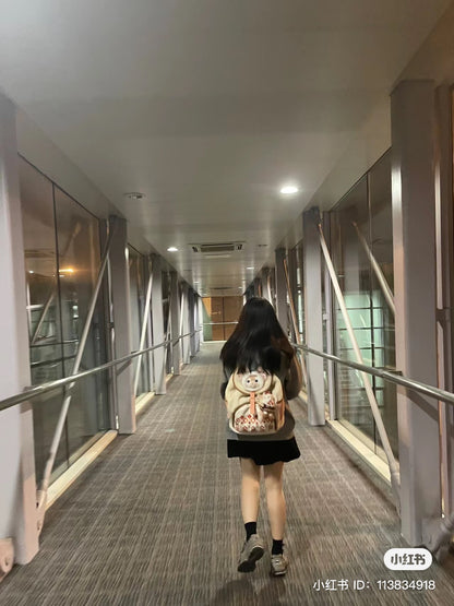 Disney SH｜小小梦想家系列毛茸茸贝儿多功能双肩包/书包/大容量耐装