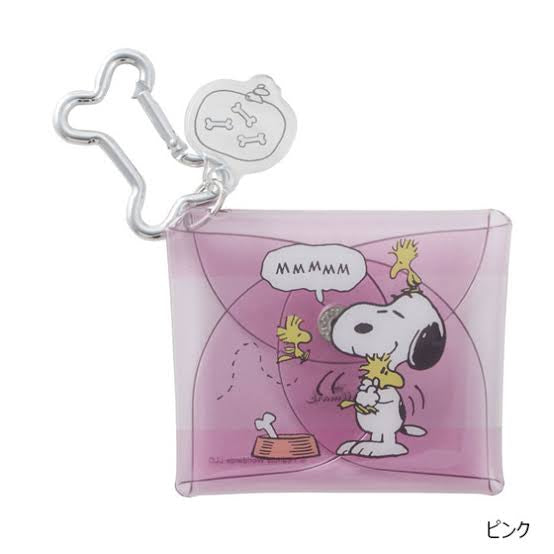 Snoopy｜音楽のある日々方形透明pvc钥匙包/零钱包/airpods耳机收纳包/小骨头钥匙扣｜约W75×H90×D20mm