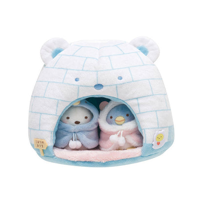Sumikko gurashi角落生物｜白熊雪屋场景组/含雪屋/2只小公仔+着替｜约150x170 mm