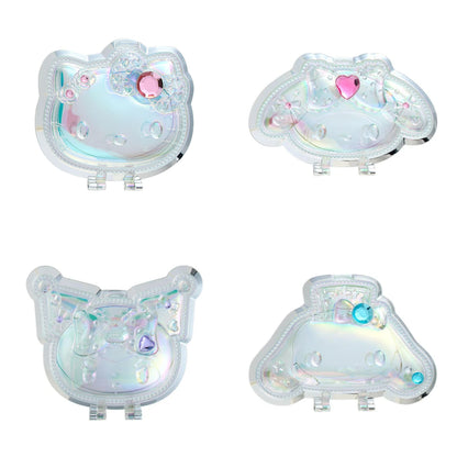 Sanrio｜Face Aurora Hologram Sliver Folding Stand Mirro｜12.5×1.5×9cm approx.