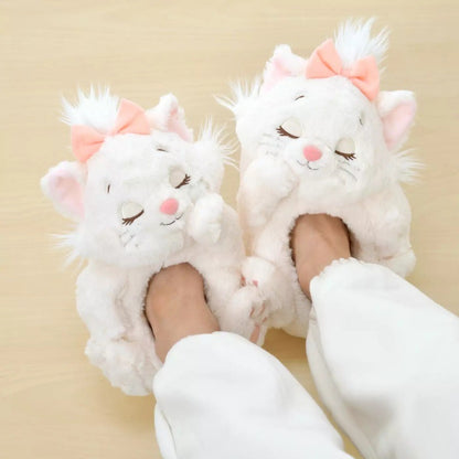 Disney ｜ Plush Slippers - Marie / Sleeping Interior Animal东迪甜美玛丽猫保暖拖鞋｜约23-25