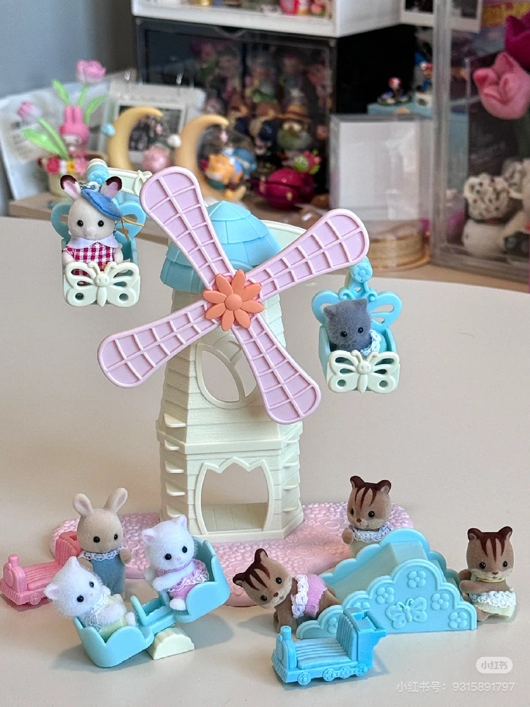 SylvanianFamilies森贝儿家族｜Baby Windmill Park梦幻城堡游乐园系列花之风车套组5526