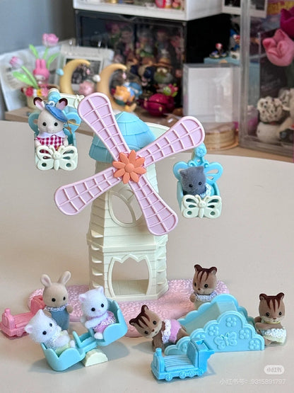 SylvanianFamilies森贝儿家族｜Baby Windmill Park梦幻城堡游乐园系列花之风车套组5526