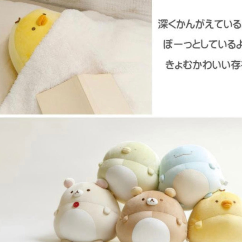 Rilakkuma轻松熊｜晚安睡梦系列像云朵一样柔软的睡袋鼻孔鸡mochi抱枕/靠枕｜约30*35*18cm