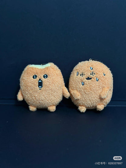 Nagano自嘲熊｜ Characters Petit Mini Mascot (Mogura Croquette / Tomogui))鼹鼠可乐饼/薯饼流汗尖叫毛绒挂件/包挂｜约H90 x W70 x D50mm