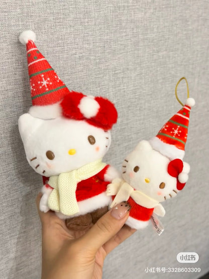 Sanrio三丽鸥｜Mascot Holder/ Christmas 2024圣诞限定可爱角色毛绒玩偶挂件/包挂｜约8.5×6.5×19cm