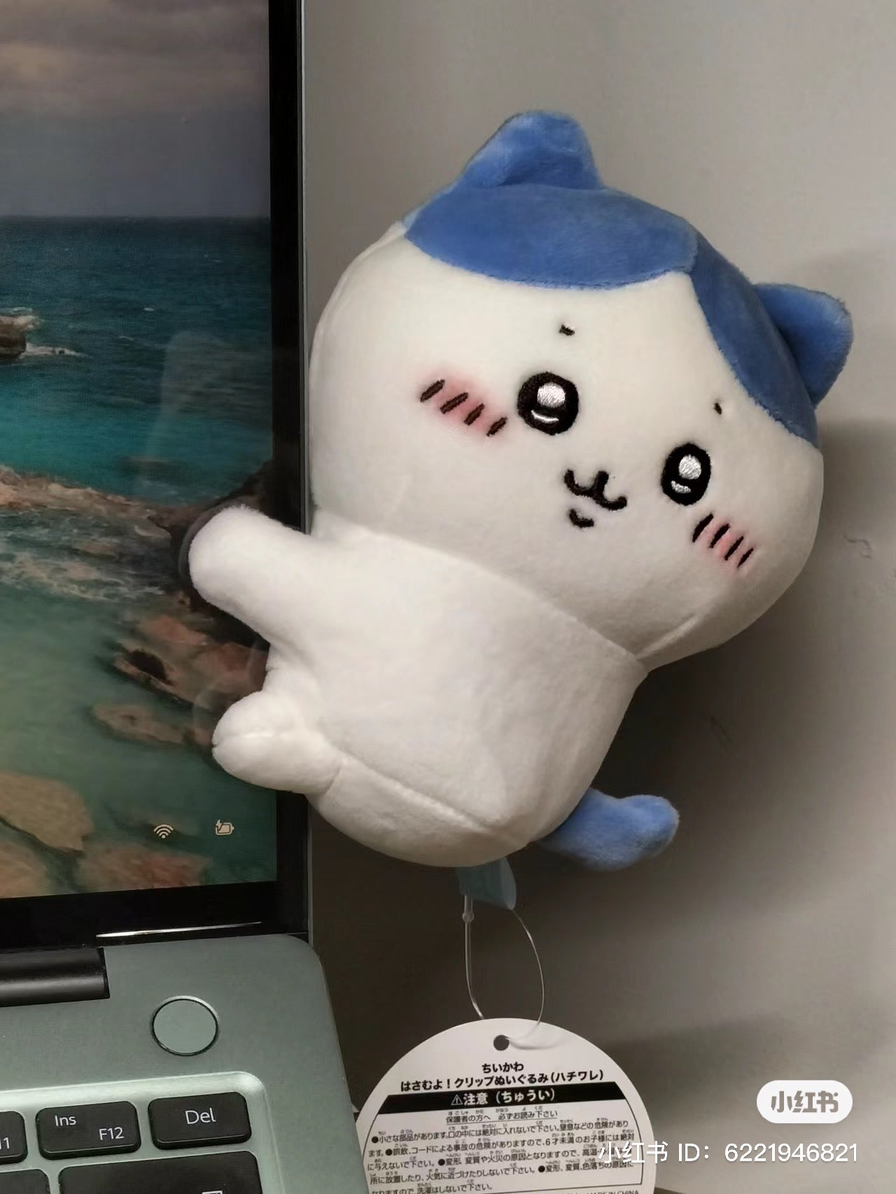 Chiikawa 吉伊卡哇｜侧身抱抱夹子公仔/玩偶/可当摆件可放置少量文具/可夹着当挂件｜約H130×W100×D70mm