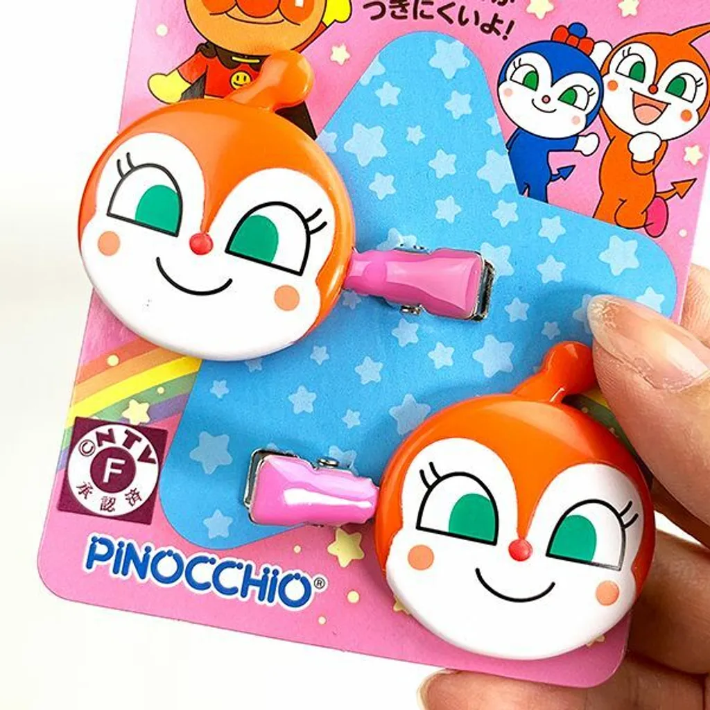 Pinocchio面包超人｜面包超人和Dokin-chan发夹/刘海夹｜2枚1组
