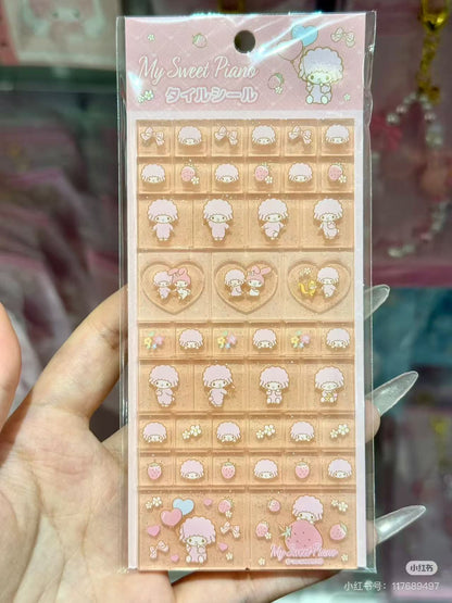 Sanrio｜My Sweet Piano Tile Sticker｜H150 x W65 x D5mm approx.