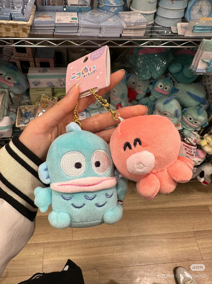 Sanrio三丽鸥｜ niko nui Cinnamoroll &amp; Moca Plush Mascot Keychain磁吸贴贴毛绒玩偶钥匙挂件/包挂/1对｜约 14.5 x 9.5 x 6 cm