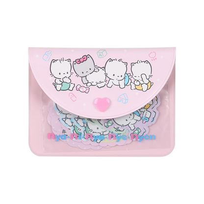 Sanrio｜Cat Club Sticker &amp; Case Set｜10.9 x 8.2 x 1cm approx.