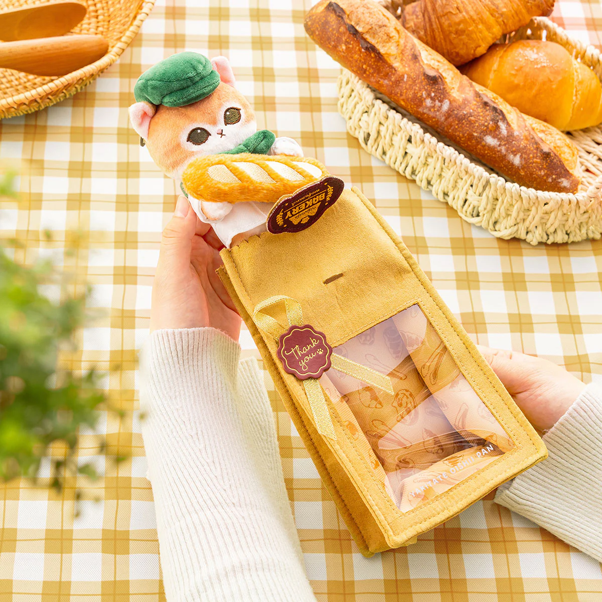 Mofusand｜Mofumofu Bakery Paper Bag-style Window Pouch｜H163×W120×D85mm approx.
