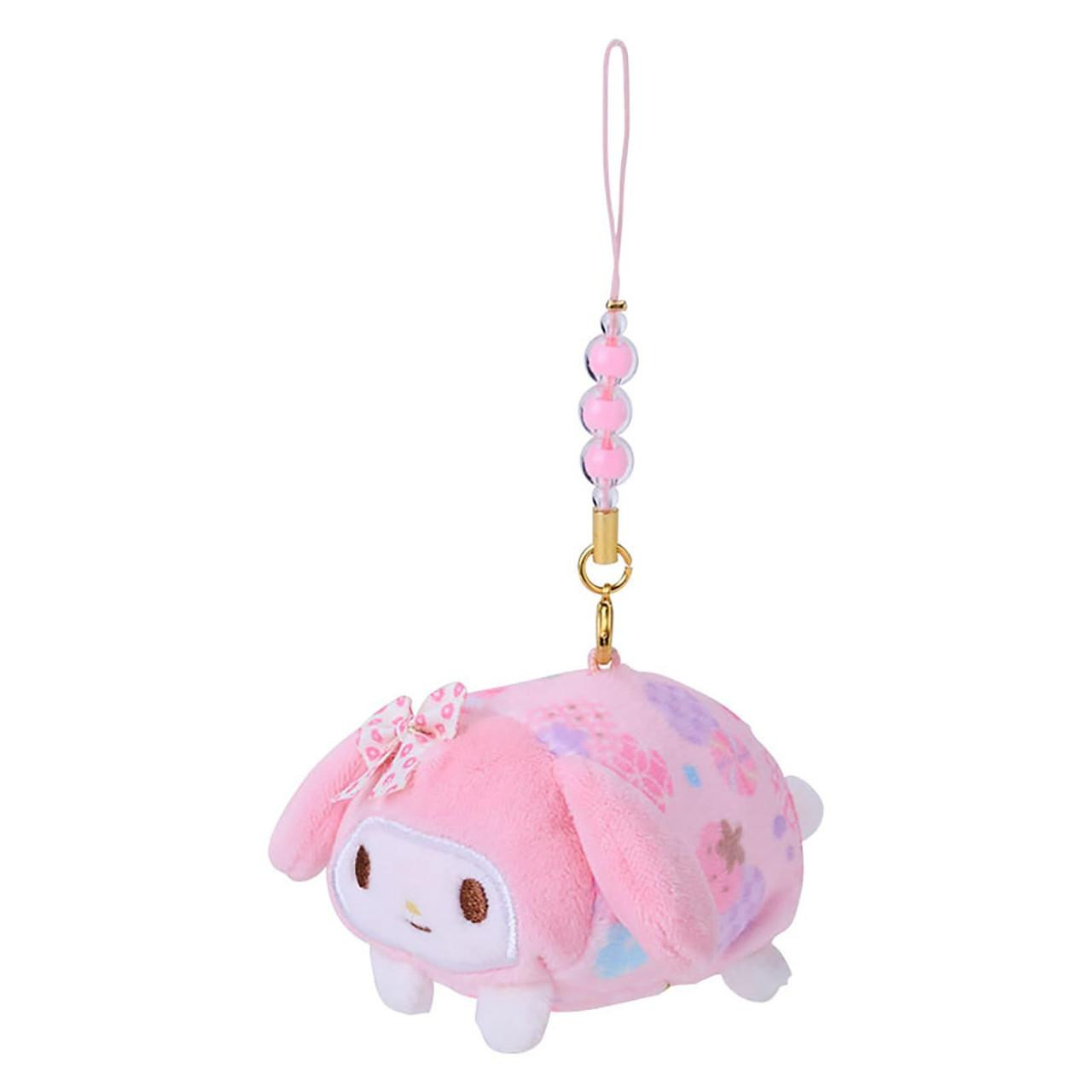 Sanrio三丽鸥｜Mascot Strap Nagomi日式粉彩碎花毛绒圆滚滚玩偶挂件/包挂｜约5.5×7.5×5.5cm