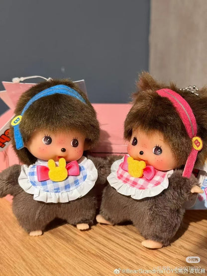 Monchhichi｜Bebichhichi Idol Mascot Holder /Plush Keychain｜H9.5 x W6 x D5.5 cm approx.