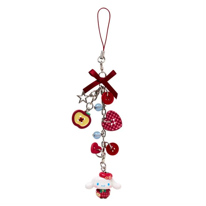 Sanrio｜Autumn Apple Gingham Red Phone Strap Mascot Bag Charm Keychain｜2.5×2×3.5cm approx.