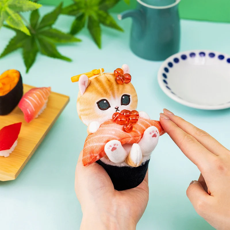 Mofusand｜ Sushi-like Cat Nyan Mascot Holder /Plush Keychain ｜H120 x W70 x D130mm approx.