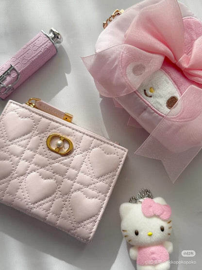 Sanrio三丽鸥｜My Melody Birthday 50th Anniversary Princess Tissue Pouch美乐蒂50周年生日粉桃甜心系列化妆包/小收纳包/正反面都可爱｜约幅15×奥行3×高さ12.5cm