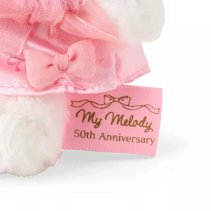 【limit 1】Sanrio三丽鸥｜Melody Birthday 50th Anniversary Mascot Holder Ribbon Princess Plush美乐蒂50周年生日粉桃甜心系列毛绒玩偶挂件/包挂｜约19.4 x 9.6 x 6.5cm