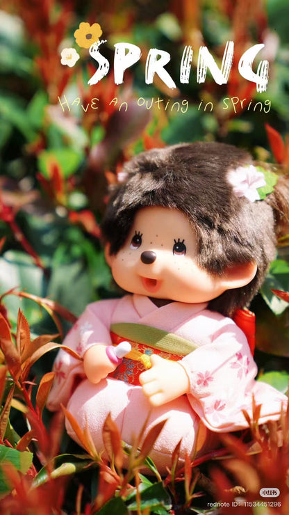 Monchhichi｜Cherry Blossom Limited Kimono Monchhichi Keychain｜H12 x W10 x D5.5cm approx.