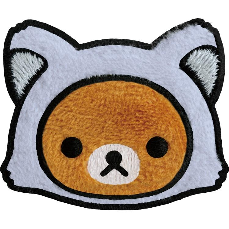 SANX｜Rilakkuma and Awawa Neko  Fluffy Patch Sticker｜80 x 50 mm approx.