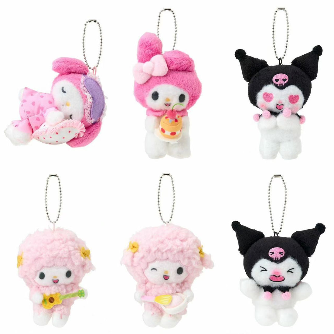 Sanrio｜Netflix Original Anime My Melody &amp; Kuromi Collection Mascot Holder /Plush Keychain｜W8.5 x D6 x H10cm approx.
