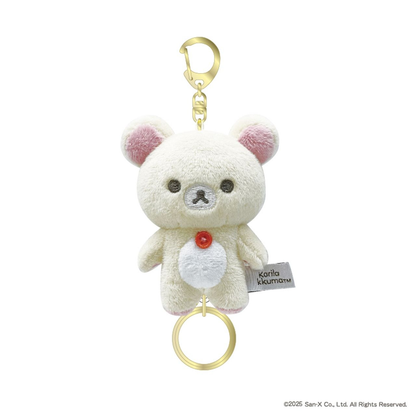 Rilakkuma｜Fluffy Reel-Attached Mascot Holder /Plush Keychain｜H110×W80×D55mm approx.