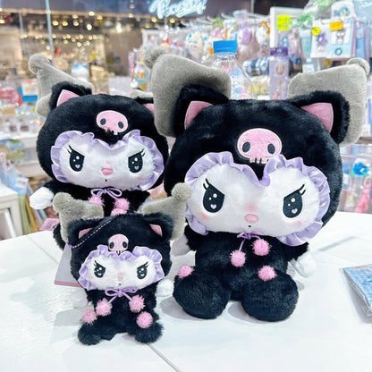 Sanrio三丽鸥｜Nakajima Sanrio Plush Toy Kuromi Black Cat S 库洛米生日黑猫系列S号毛绒玩偶/公仔｜约10.5 x 20.5 x 25.0cm