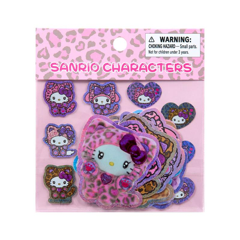 Sanrio｜Leopard Gal Cat Sparkling Hologram Sticker Set｜24 pieces