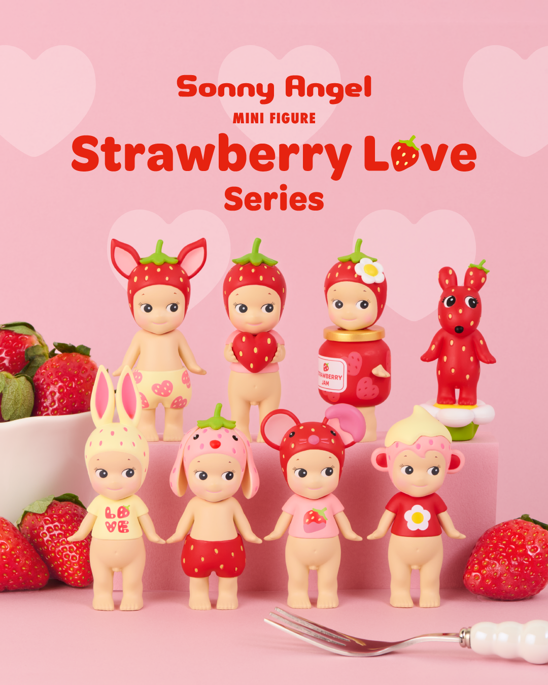 Sonny Angel Strawberry Love Series Mini Figure mystery bag/blind box/All 6 types｜1pcs