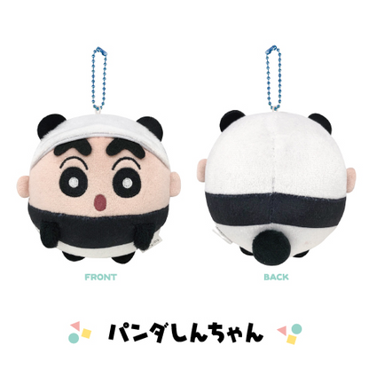 Crayon shin-chan蜡笔小新｜Doll Crayon Shin-chan Mascot可爱角色圆滚滚毛绒玩偶挂件/包挂/拉长尾巴身体会震动｜约H:100mm×W:100mm×D:75mm