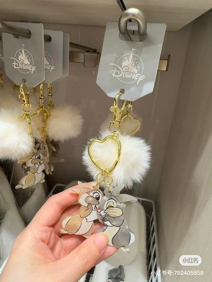 Disney｜Miss Bunny &amp; Thumper Keychain Key Holder PASTEL BUNNIES｜ 5.5×3.4×0.2cm approx.
