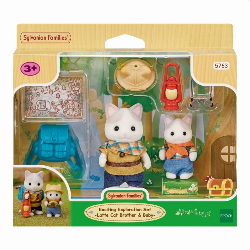 SylvanianFamilies森贝儿家族｜Exciting Exploration Set -Latte Cat Brother &amp; Baby拿铁猫弟弟和宝宝探险队套组5763