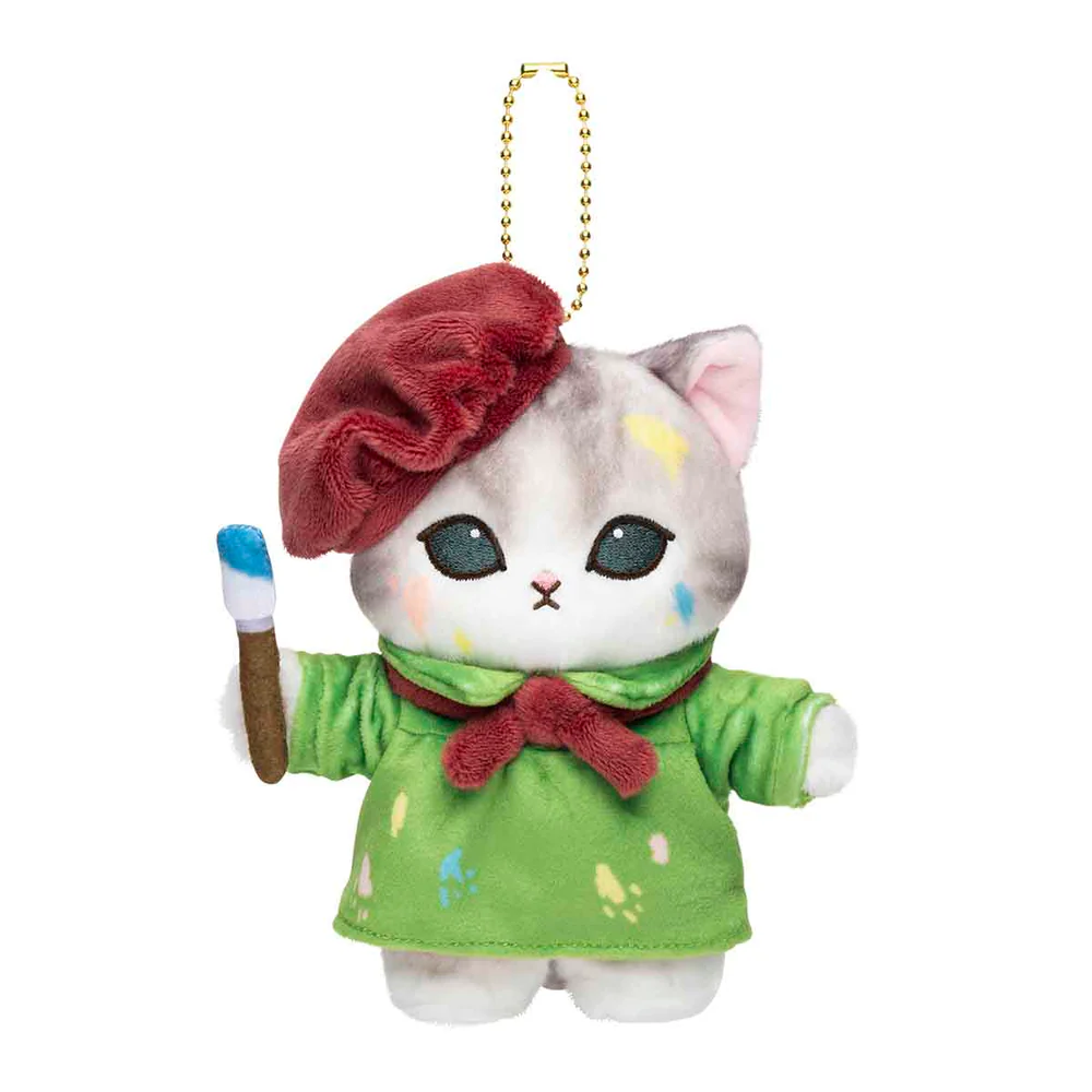 Mofusand｜mofumofu journey Artist Painter Mascot Holder /Plush Keychain｜H150 x W135 x D90mm approx.