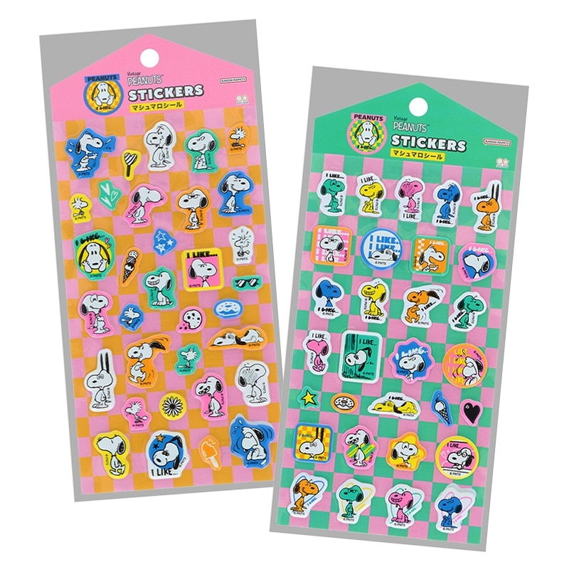 Snoopy｜Peanuts Marshmallow Stickers｜W90 x H165 x D1mm approx.