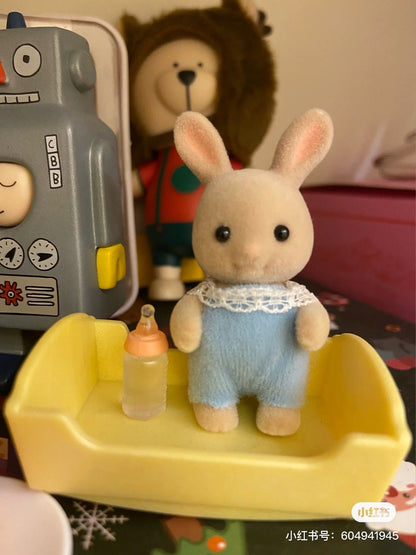 SylvanianFamilies森贝儿家族｜Milk Rabbit Baby牛奶兔宝宝摇篮奶瓶套装/玩具/过家家