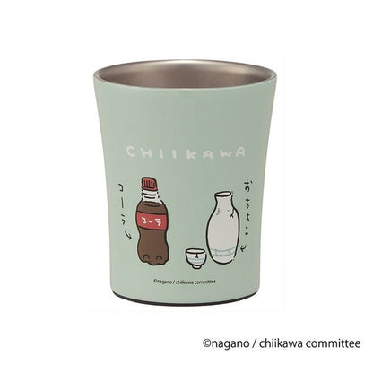 Chiikawa 吉伊卡哇｜三小只喝水图案真空隔热不锈钢保温/保冷杯/超Q小杯杯｜约250ml