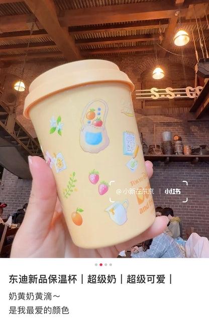 Disney迪士尼｜东迪梦幻奇妙厨房系列餐厅嫩黄色不锈钢内胆保温杯/咖啡杯/水杯