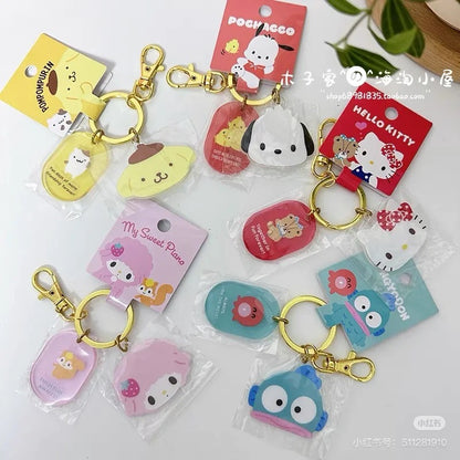 Sanrio三丽鸥｜Acrylic Face Keychain角色大赏可爱脸型亚克力钥匙扣挂件/钥匙圈/又厚又透很有质感｜约4×0.4×3.5cm