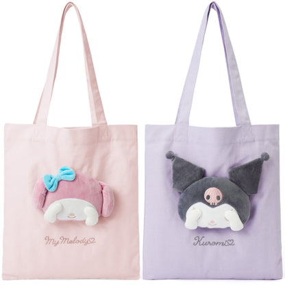 Sanrio｜GRL联名限定凸凸大头蒙眼公仔肩背帆布包/电脑包｜约37*36cm