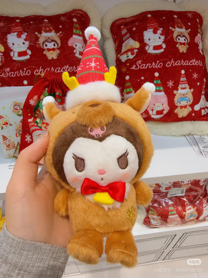 Sanrio三丽鸥｜Mascot Holder/ Christmas 2024圣诞限定可爱角色毛绒玩偶挂件/包挂｜约8.5×6.5×19cm