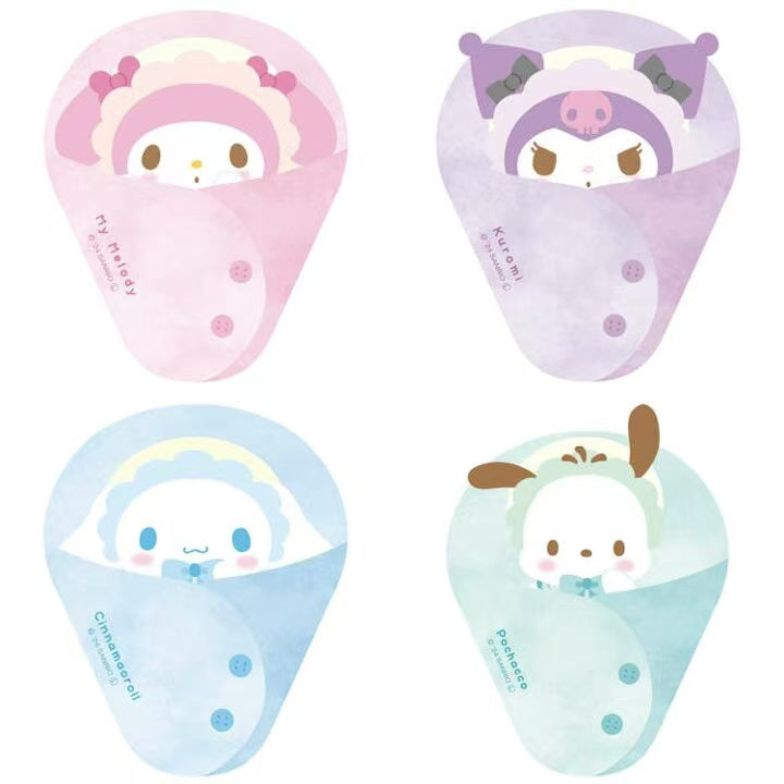 Sanrio｜Baby Swaddles Okurumi Die-cut Memo｜140×140mm approx.