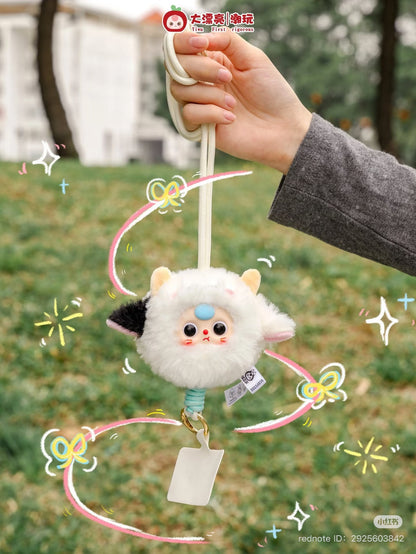 Baby Three Mobile phone strap Plush Keychain Blind Box